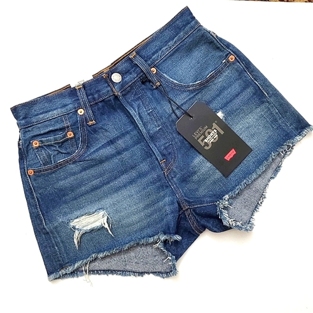 Levi’s 501 High Rise Distressed Short - Picture 1 of 6